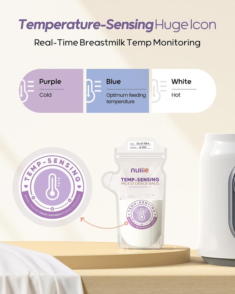 Nuliie Temp-Sensing Breastmilk Storage Bags - 150pcs - Image 3